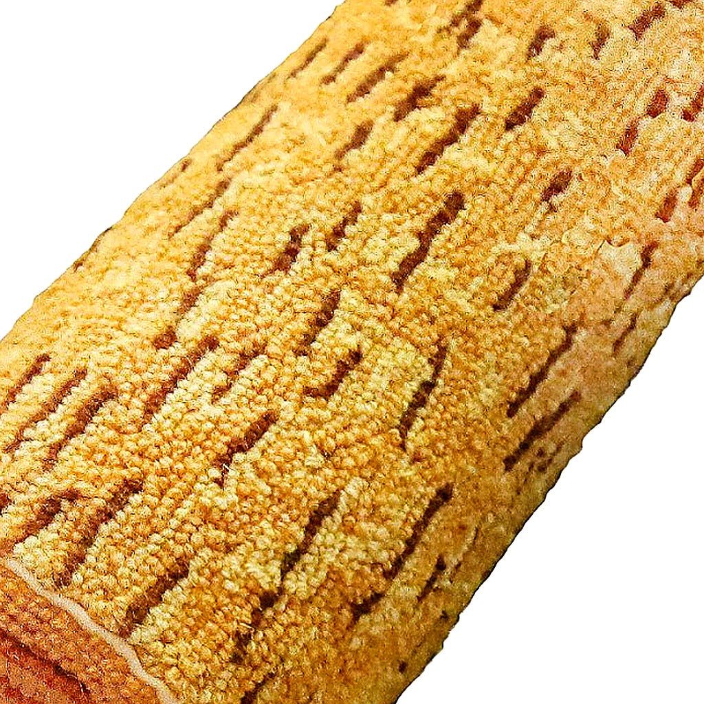 Hand-stitched wool detail of Log Cabin Rustic Lodge Wool Hooked needlepoint pillow showing intricate weave pattern and texture