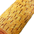Hand-stitched wool detail of Log Cabin Rustic Lodge Wool Hooked needlepoint pillow showing intricate weave pattern and texture