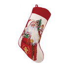 Lolly Jolly Christmas Wool Needlepoint Stocking, 11x18 inch, front view