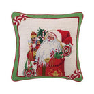Lolly Jolly Christmas Wool Needlepoint Throw Pillow, 12x12 inch, front view