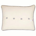 Long Island Embroidered Travel Throw Pillow - back view showing velvet backing and zipper