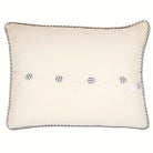 Long Island XL Embroidered Travel Throw Pillow - back view showing velvet backing and zipper