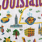 Louisiana Embroidered Throw Pillow, close-up detail