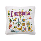 Louisiana Embroidered Throw Pillow, 14x14 inch, front view