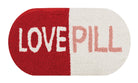 Love Pill Shaped Hooked Wool Throw Pillow, 9x16 inch, front view