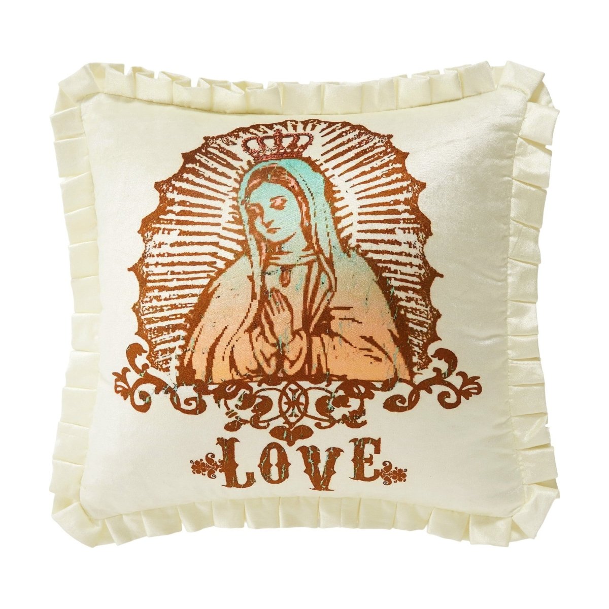 Love Printed Throw Pillow, 16x16 inch, front view