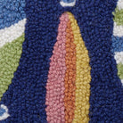 Lures Hooked Wool Throw Pillow, close-up detail