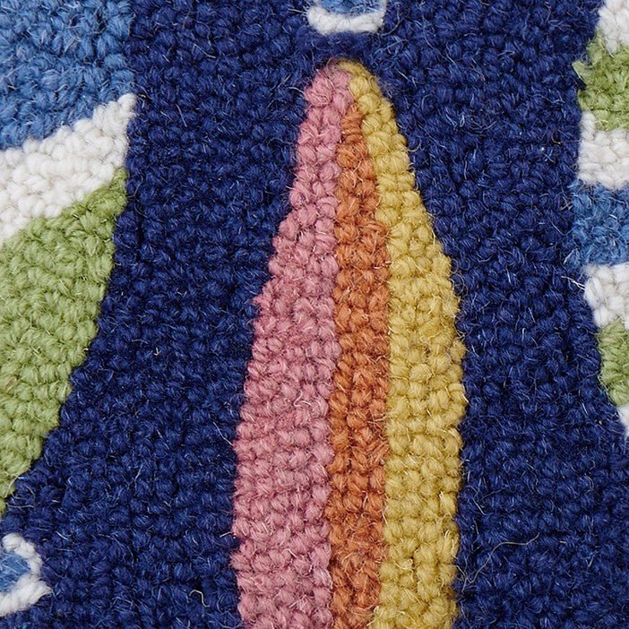 Lures Hooked Wool Throw Pillow, close-up detail