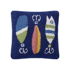 Lures Hooked Wool Throw Pillow, 10x10 inch, front view