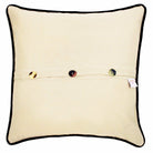 Mackinac Island Vintage Embroidered Travel Pillow - back view showing velvet backing and zipper