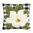 Magnolia Tufted Poly Hooked Throw Pillow, 10x10 inch, front view