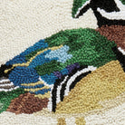 Mallard Hooked Wool Throw Pillow, close-up detail
