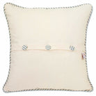 Martha's Vineyard Coastal Embroidered Throw Pillow - back view showing velvet backing and zipper