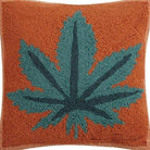 Mary Jane Hooked Wool Throw Pillow, close-up detail