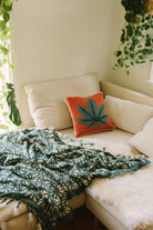 Mary Jane Hooked Wool Throw Pillow styled in a room setting, 16x16 inch