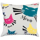 Meow Cat Lovers needlepoint throw pillow with artisan decorative design