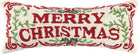 Merry Christmas Hooked Wool Throw Pillow, 10x26 inch, front view