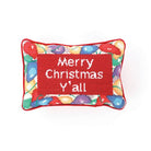 Merry Christmas Y'all Wool Needlepoint Throw Pillow, 8x12 inch, front view