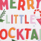Closeup of Merry Cocktail Christmas Kitchen Towel showing print and fabric detail
