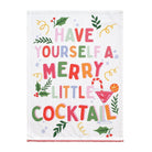 Merry Cocktail Christmas Kitchen Towel, 18x25 inch, front view