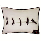 Mexico City Culture Embroidered Travel Throw Pillow - back view showing velvet backing and zipper