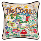 Mississippi Coast Beach hand-embroidered throw pillow with artisan decorative design