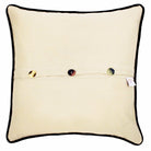 Mississippi Coast Beach Embroidered Throw Pillow - back view showing velvet backing and zipper