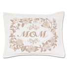 Mom Tan Love Gift hand-embroidered throw pillow with artisan decorative design