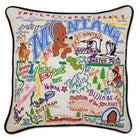 Montana State Big Sky hand-embroidered throw pillow showcasing iconic landmarks