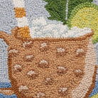 Moscow Mule Hooked Wool Throw Pillow, close-up detail
