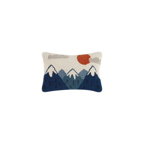 Mountains Hooked Wool Throw Pillow, 8x12 inch, front view