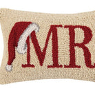 Mr Hooked Wool Christmas Throw Pillow, close-up detail
