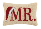 Mr Hooked Wool Christmas Throw Pillow, 8x12 inch, front view