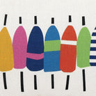Multi Colored Buoy Printed Throw Pillow, close-up detail