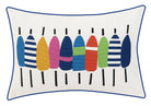 Multi Colored Buoy Printed Throw Pillow, 12x20 inch, front view