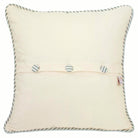 Nantucket Classic Embroidered Throw Pillow - back view showing velvet backing and zipper