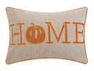 Natural Home Pumpkin Embroidered Fall Harvest Throw Pillow, 14x20 inch, front view