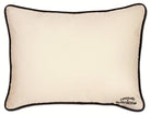 Navy US Military Embroidered Travel Pillow - back view showing velvet backing and zipper