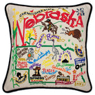 Nebraska Cornhuskers hand-embroidered throw pillow featuring school colors and mascot imagery