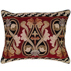 Neogothic Red Fleur De needlepoint throw pillow with artisan decorative design