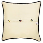 New England Charm Embroidered Travel Throw Pillow - back view showing velvet backing and zipper