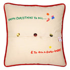 Night Before Christmas Embroidered Holiday Pillow - back view showing velvet backing and zipper