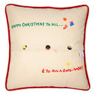 Night Before Christmas XL Embroidered Holiday Pillow - back view showing velvet backing and zipper