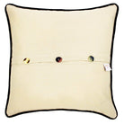 North Dakota State Flickertail Travel Embroidered Pillow - back view showing velvet backing and zipper