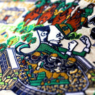 Notre Dame Fighting Irish Embroidered College Pillow - close-up detail of hand-embroidered needlepoint stitching
