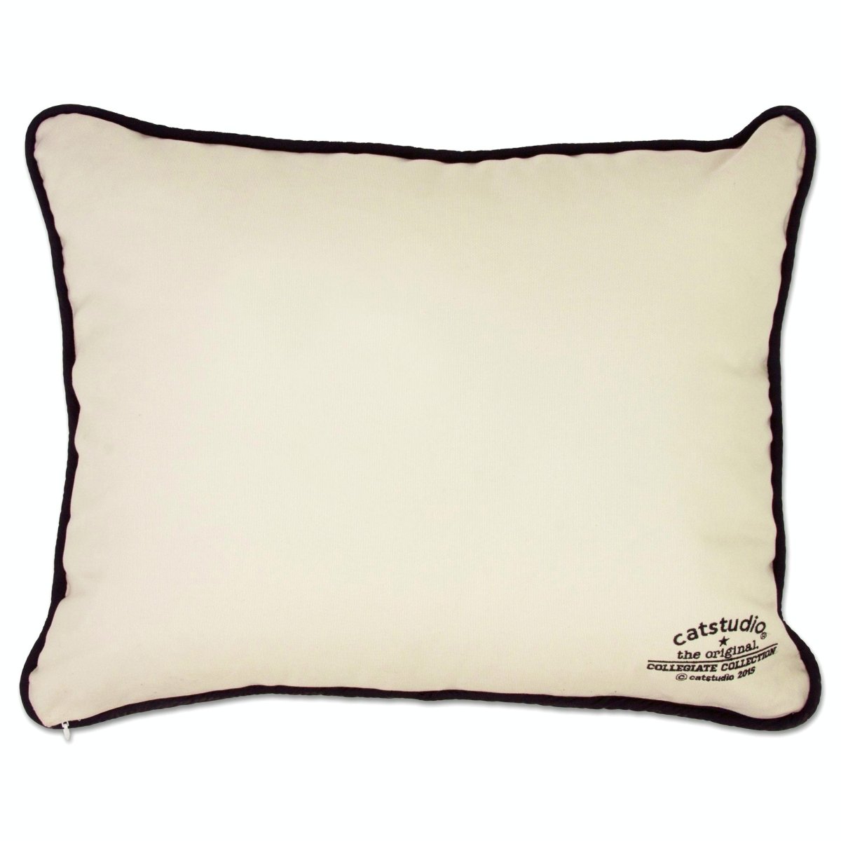 Notre Dame Fighting Irish Embroidered College Pillow - back view showing velvet backing and zipper