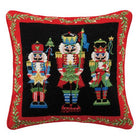 Nutcracker Pageantry Wool Needlepoint Christmas Throw Pillow, 16x16 inch, front view
