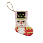 Nutcracker Portrait Mini Embroidered Needlepoint Christmas Stocking, 6x4 inch, front view