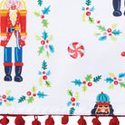 Nutcrackers with Pom Pom Christmas Kitchen Towel, close-up detail