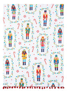 Nutcrackers with Pom Pom Christmas Kitchen Towel, 18x25 inch, front view
